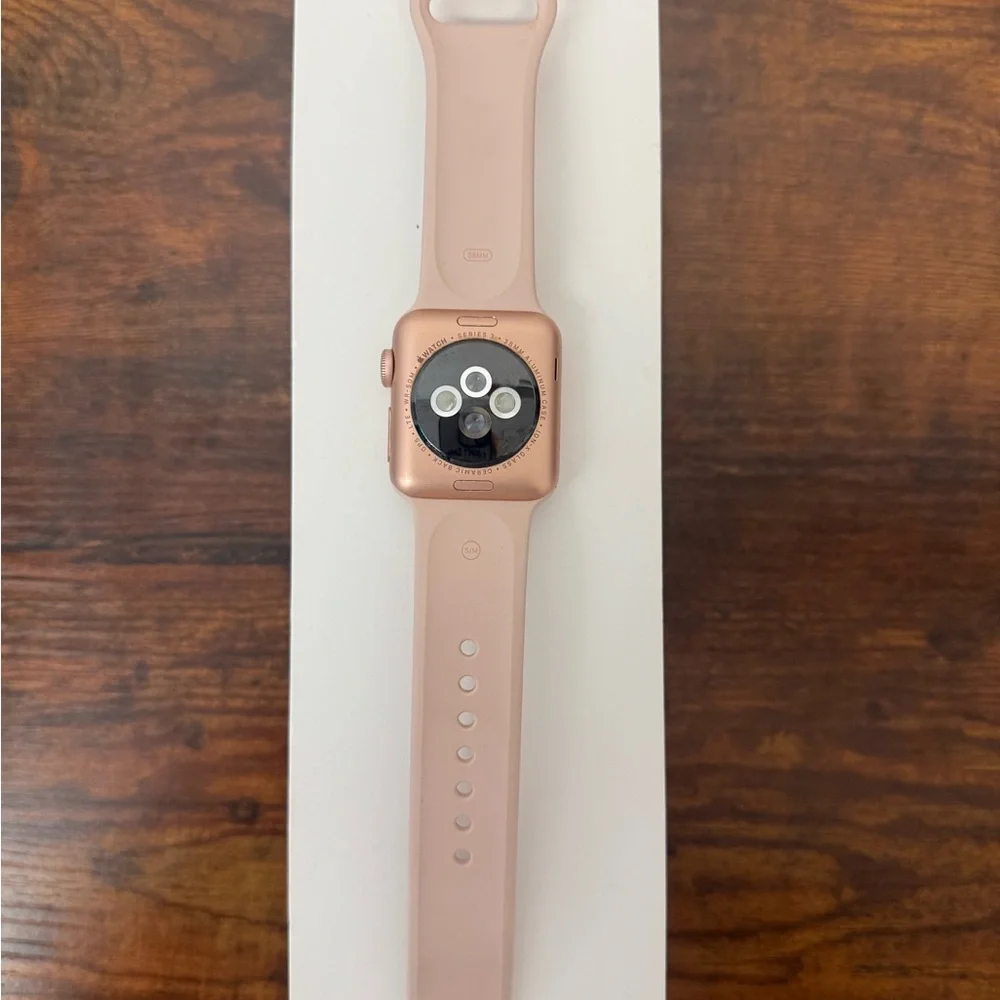 Apple Watch Series 3 with Pink and Black Bands